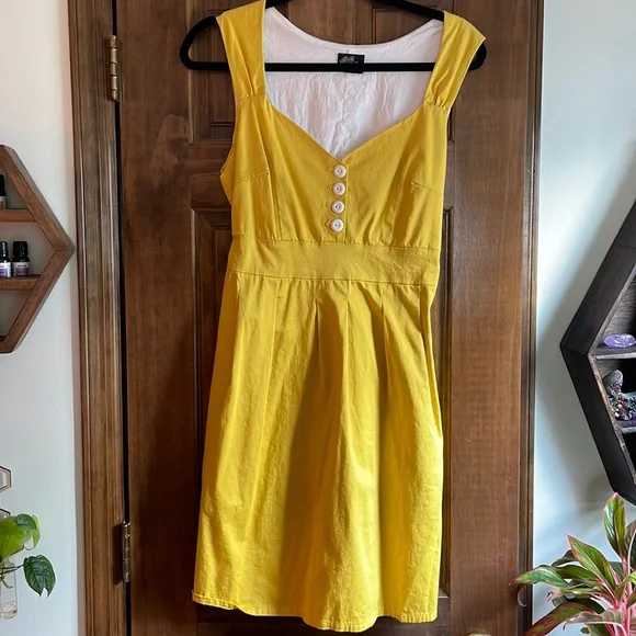 Rocksteady Dresses | Rock Steady Yellow Pin Up Mini Dress | Color: Yellow | Size: Xl | Beccas2's Closet